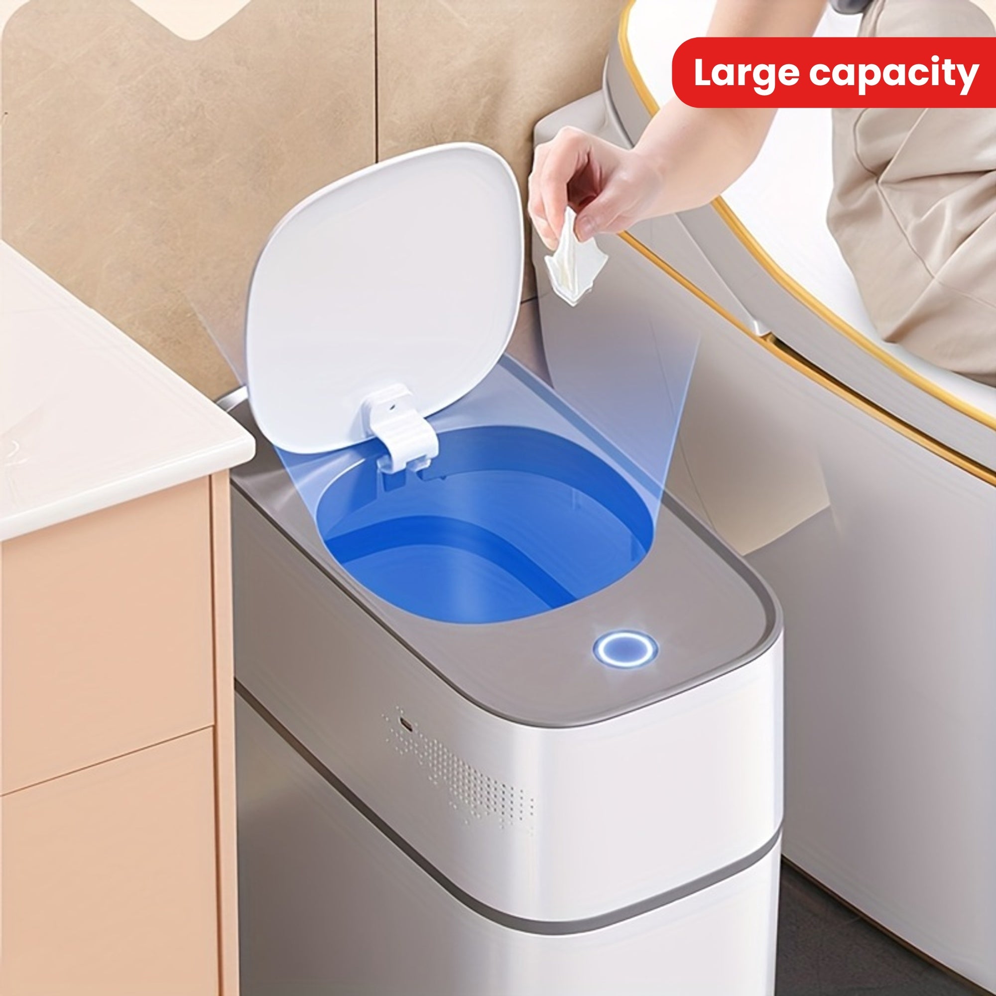 Slim 15L Lid Bin Clean Home Simple Style