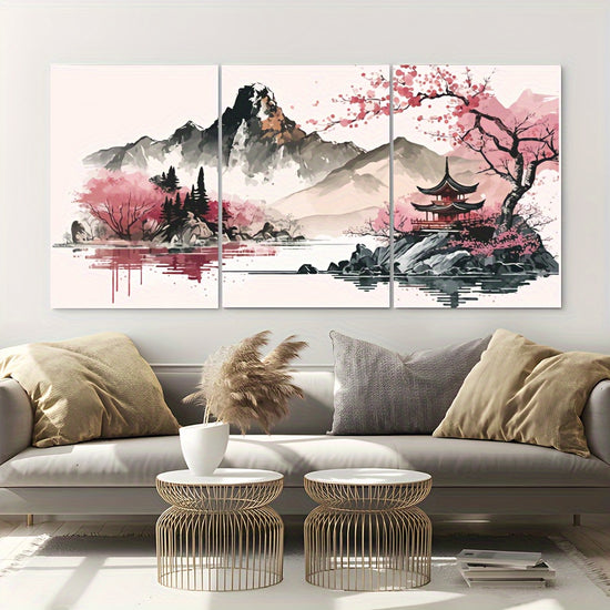 Cherry Blossom Lake Canvas Art Serene Walls