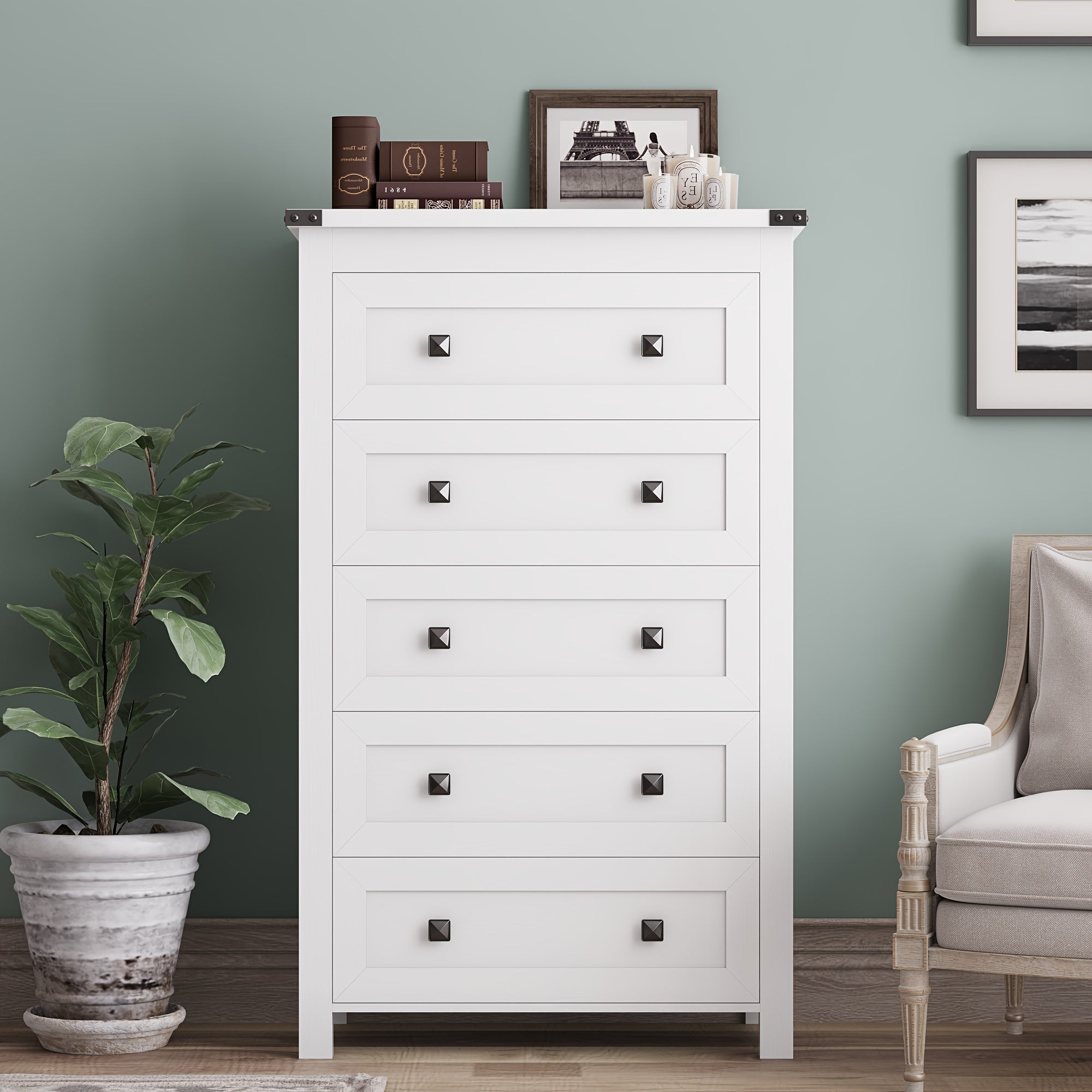 Tall Stylish 5Drawer Dresser Storage for Any Room