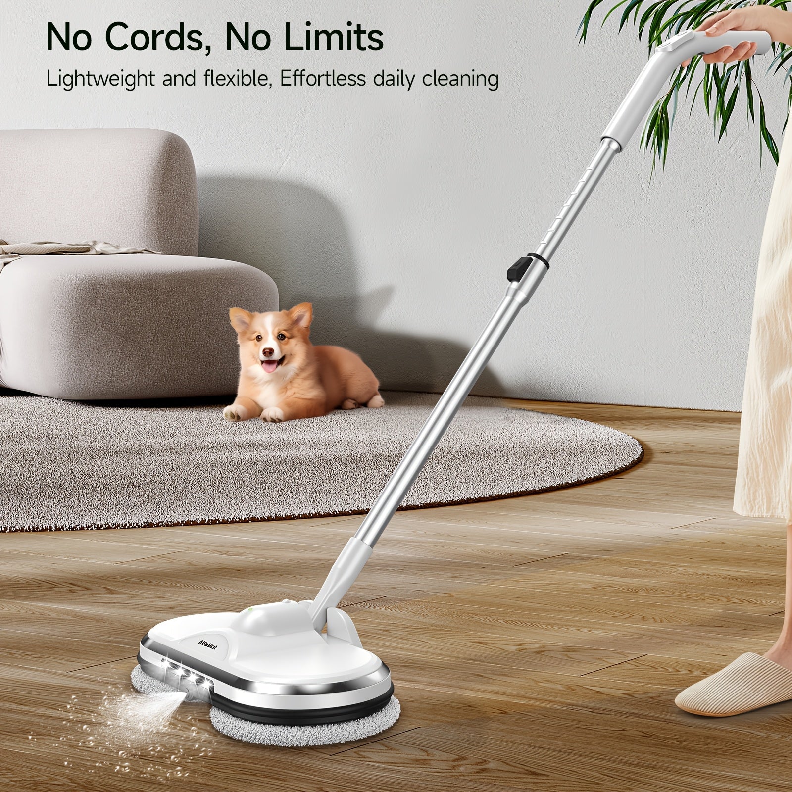 Cordless Electric Spin Mop Clean Quiet Effortless Shine